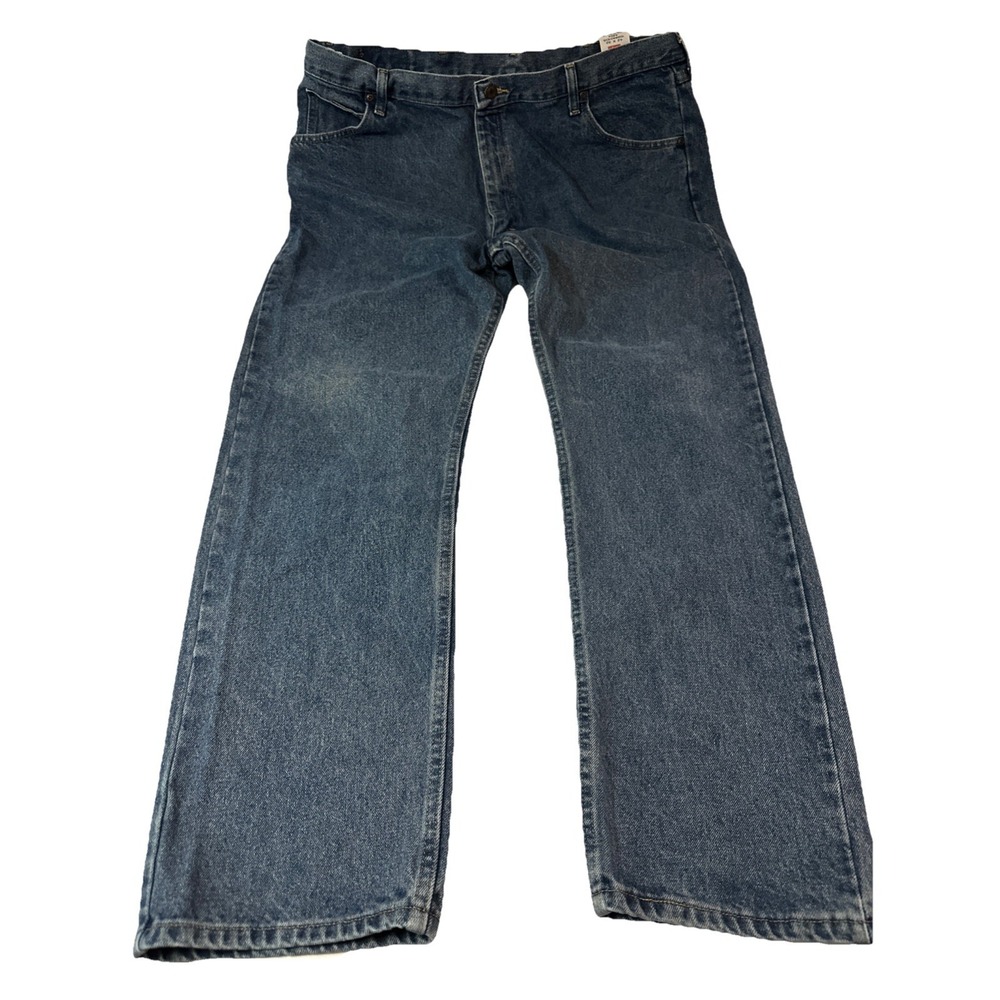 Wrangler Premium Straight Jeans Men's 42x32 Blue Denim Cowboy Western A804